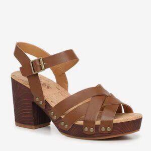 Kork-Ease Brown Leather Strappy Women's Sandals Size 8